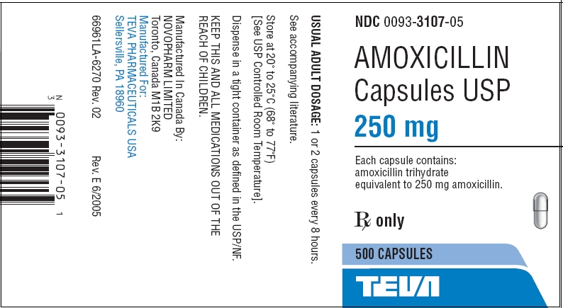 Image of 250 mg - 500 Capsules Label