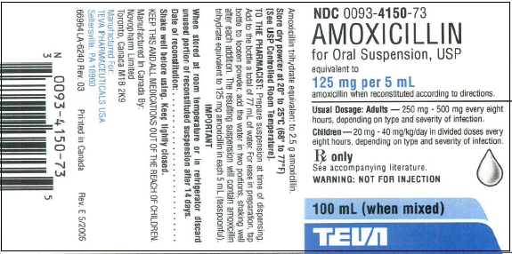Image of 125 mg per 5 mL - 100 mL Label