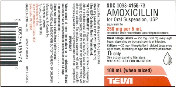 Image of 250 mg per 5 mL - 100 mL Label
