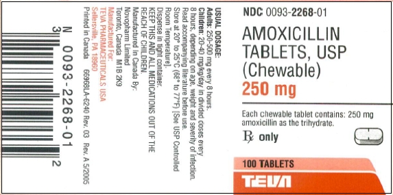 Image of 250 mg - 100 Tablets Label