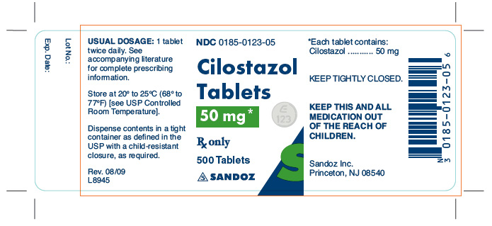 Cilostazol 50 mg x 500 Tablets - Label