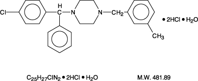 Meclizine Hydrochloride Chemical Structure