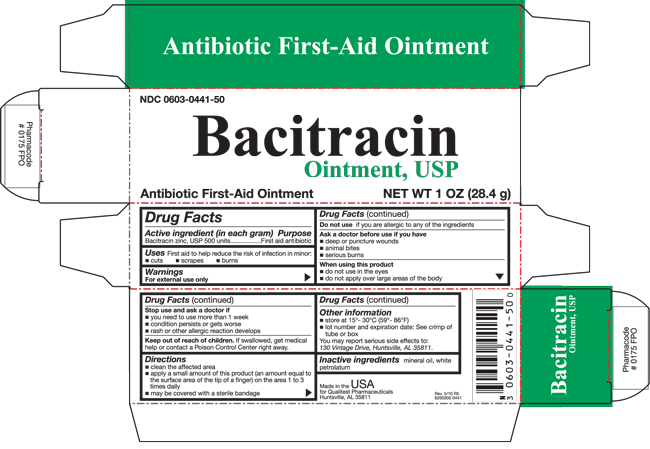 This is an image of the carton for Bacitracin Zinc Ointment, USP.