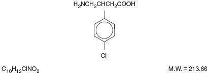 This is an image of the structural formula for Baclofen.