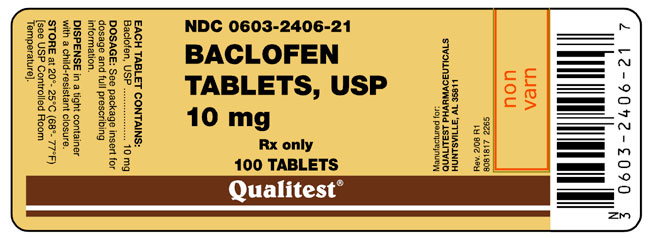 This is image of the label for Baclofen Tablets, USP 10 mg 100 ct.