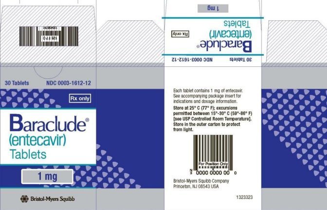 Baraclude 1 mg Tablet Bottle Carton