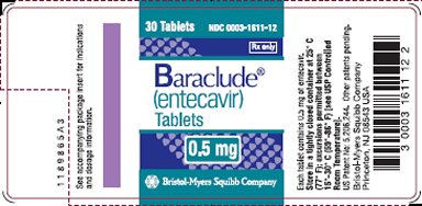 BARACLUDE 0.5-mg Tablet Bottle Label