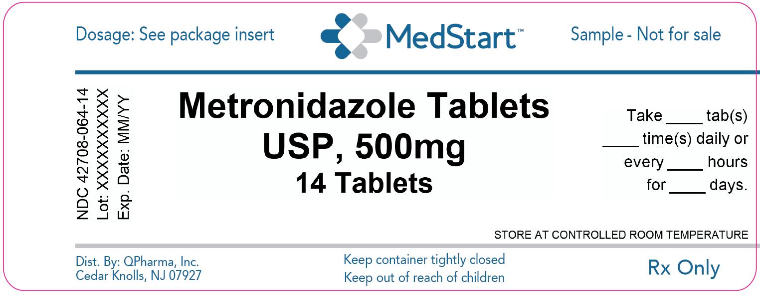 42708-064-14 Metronidazole Tablets USP 500mg x 14