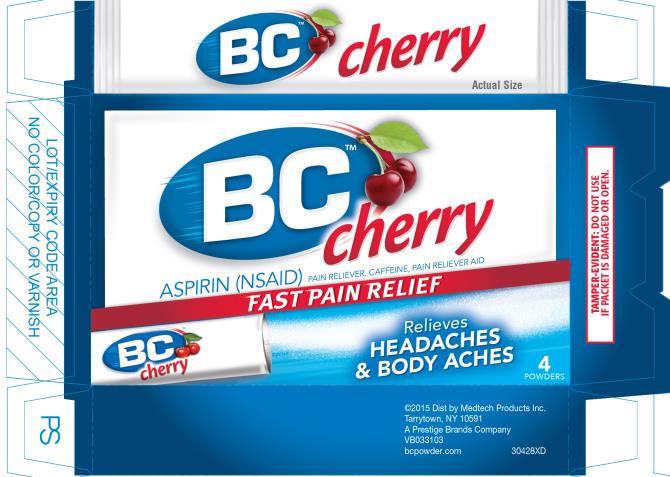 PRINCIPAL DISPLAY PANEL
BC® cherry
FAST PAIN RELIEF
ASPIRIN (NSAID) – PAIN RELIEVER ● FEVER REDUCER
CAFFEINE – PAIN RELIEVER AID
24 POWDERS
