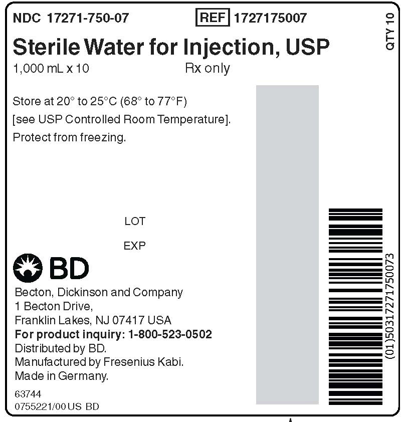 PACKAGE LABEL - PRINCIPAL DISPLAY – Sterile Water for Injection Case Label
