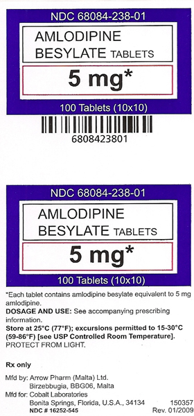 Container Label: Amlodipine Besylate Tablets 5 mg