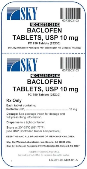 Baclofen 10mg PC750 Label