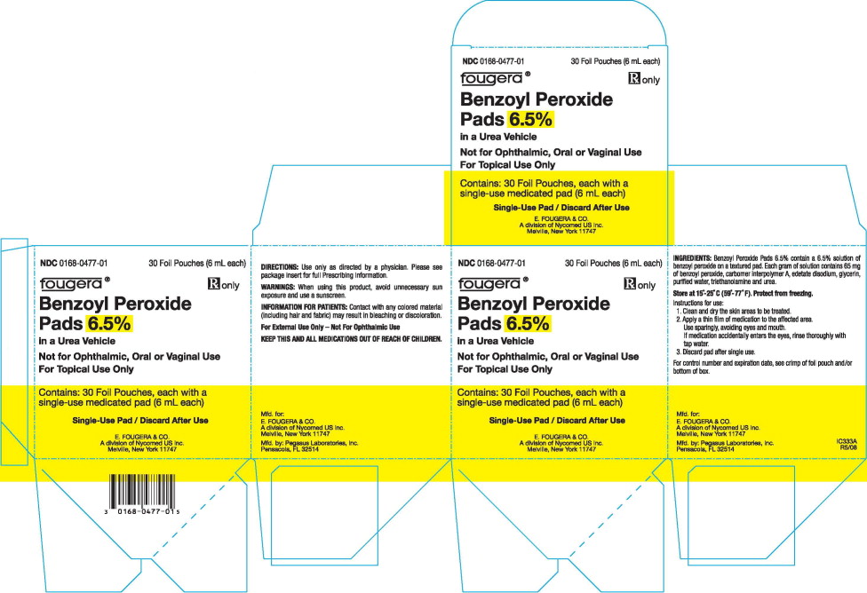 BENZOYL PEROXIDE PADS 6.5% - CARTON OF 30 FOIL POUCHES (6mL each)
