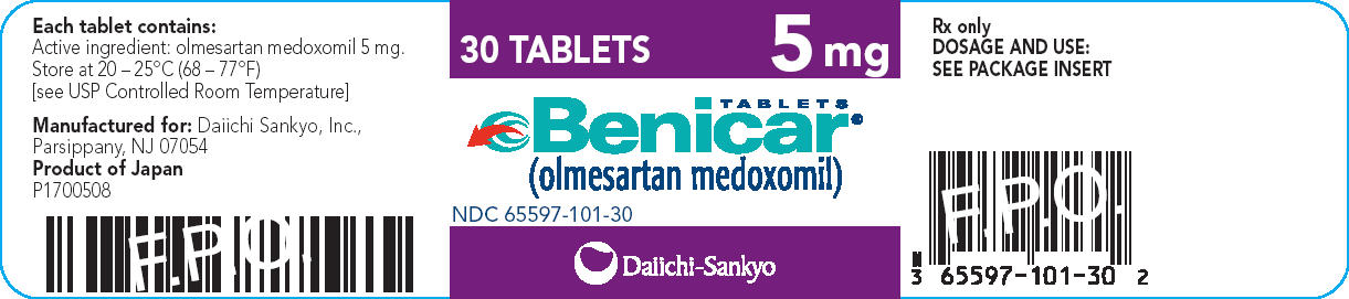 Benicar Tablets - Package Label - 5 mg 30 ct Bottle Label