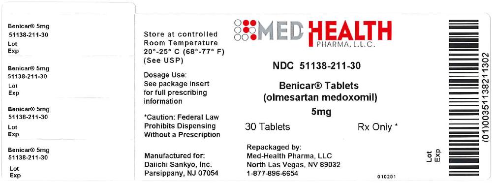 Benicar Tablets - Package Label - 5 mg 30 ct Bottle Label