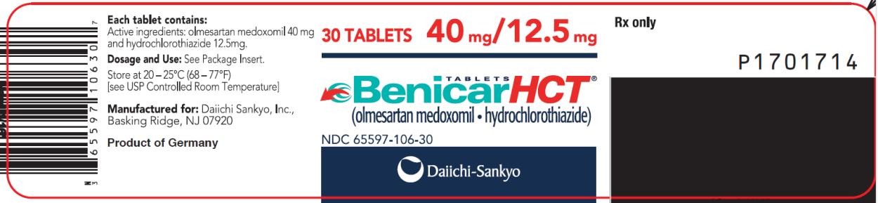 Package Label - Principal Display Panel - 90-Tablet Bottle - 40 mg / 12.5 mg Benicar HCT Tablet