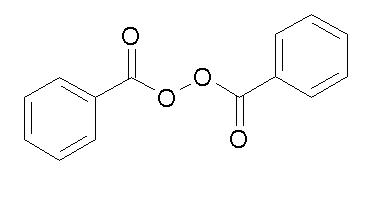 Chemical structure of benzoyl peroxide