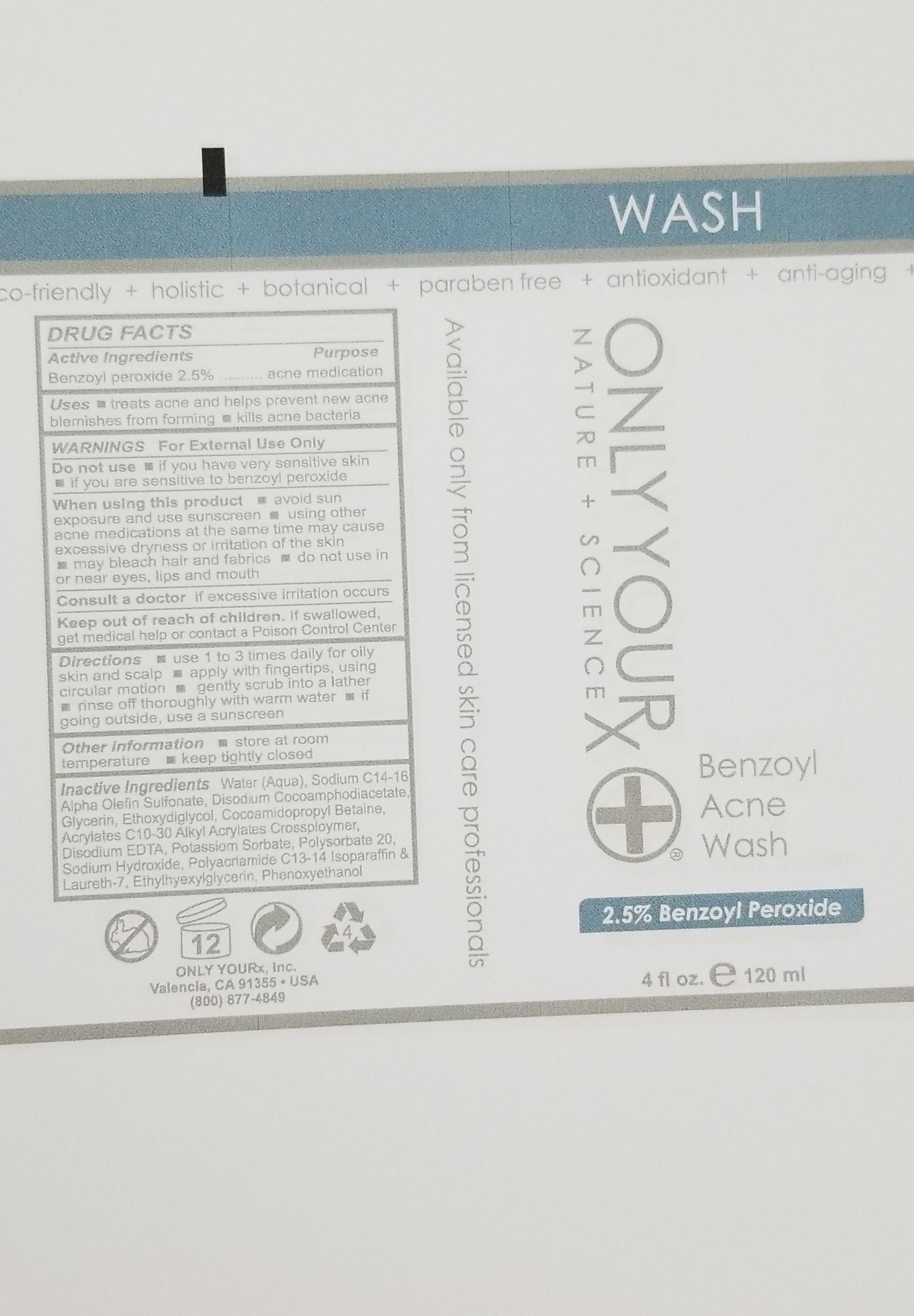 Benzoyl Acne Wash -2.5%