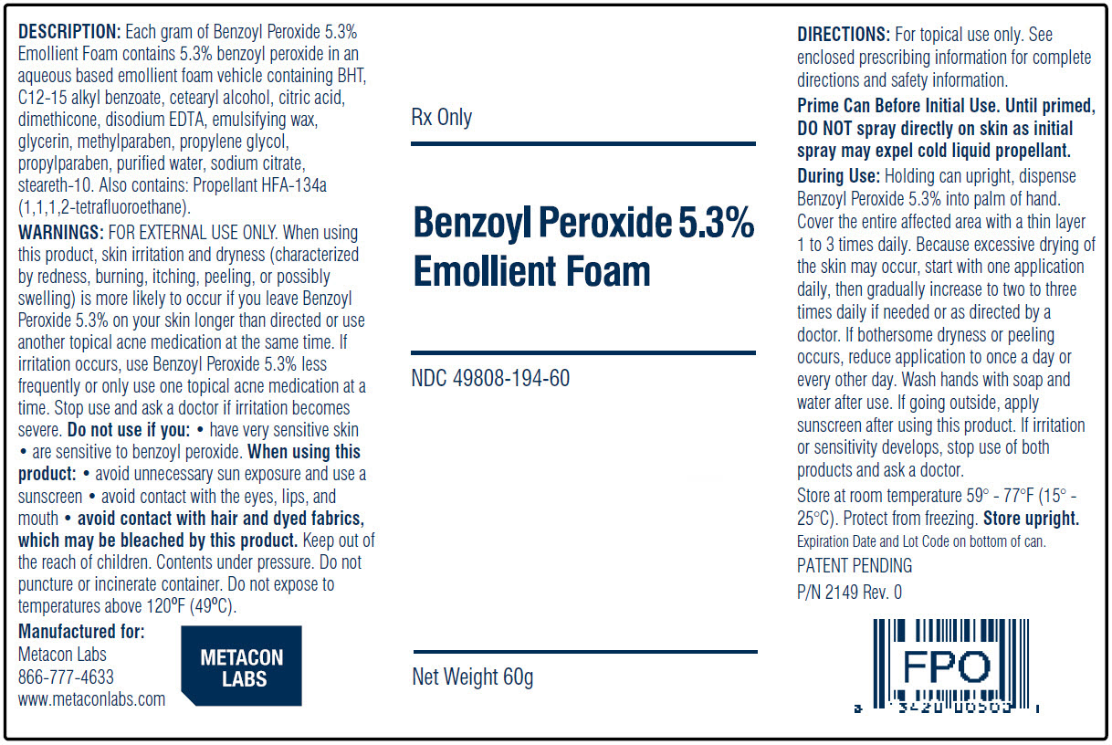 Benzoyl Peroxide Emollient Foam 60g Can Label