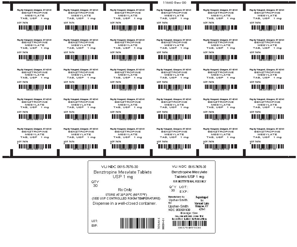 Principal Display Panel-Benztropine Mesylate Tablets USP 1mg Unit Dose Label
