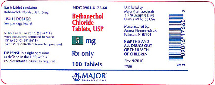 NDC 0904-6176-60
Bethanechol 
Chloride
Tablets, USP
5 mg
Rx only 
100 Tablets