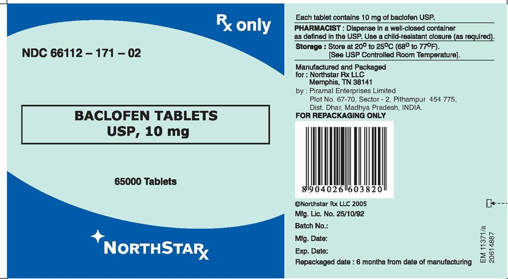 Principal Display Panel - Baclofen Tablets USP 10 mg - 65000 pack