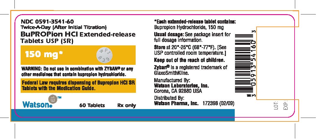 0591-3541-60
Twice-A-Day (After Initial Titration)
BuPROPion HCl Extended-release
Tablets USP (SR)
150 mg