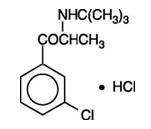 Bupropion hydrochloride structural formula