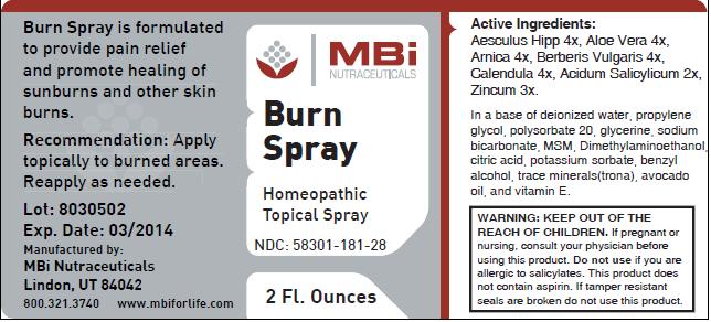 Burn Spray Label