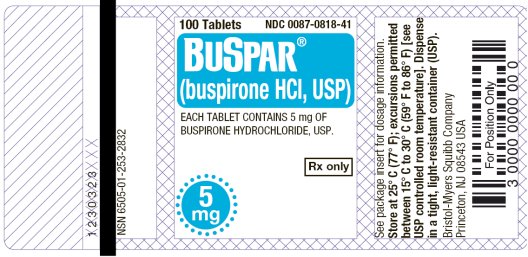 BuSpar 5 mg 100s bottle label