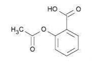 The following structural formula for Aspirin (benzoic acid, 2-(acetyloxy)-) is an analgesic, antipyretic, and anti-inflammatory. 