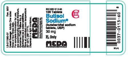 Butisol Sodium (butabarbital sodium tablets, USP) Tablets 30 mg