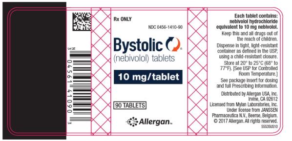 PRINCIPAL DISPLAY PANEL
Rx ONLY
NDC 0456-1410-90 
Bystolic®
(nebivolol) tablets 
10 mg/tablet
90 TABLETS
Allergan™
