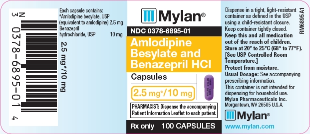 Amlodipine Besylate and Benazepril HCl Capsules 2.5 mg/10 mg Bottles