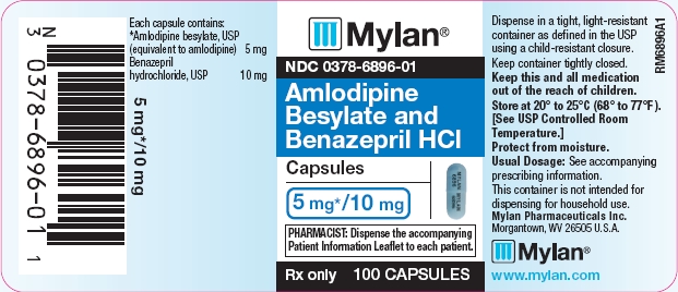 Amlodipine Besylate and Benazepril HCl Capsules 5 mg/10 mg Bottles