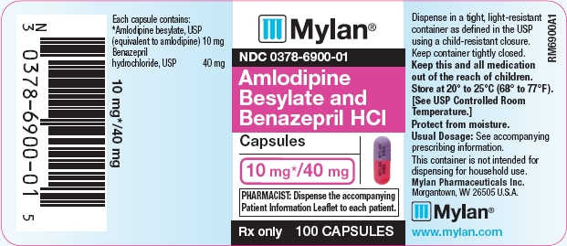 Amlodipine Besylate and Benazepril HCl Capsules 10 mg/40 mg Bottles