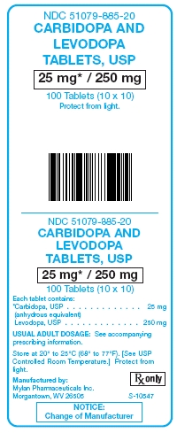 Carbidopa and Levodopa Tablets 25 mg/250 mg