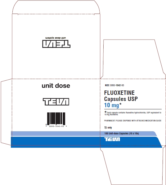 Fluoxetine Capsules USP 10 mg Unit-Dose 100s Label, Part 1 of 2