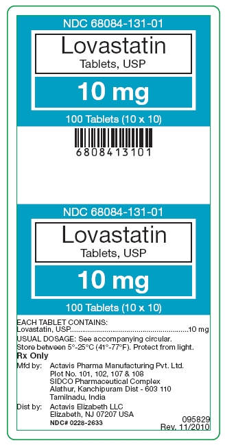 Lovastatin Tablets, USP - 10 mg label