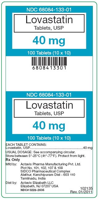 Lovastatin Tablets, USP - 40 mg label