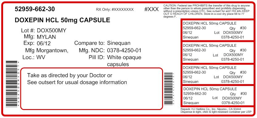 Doxepin Hydochloride Capsules 50 mg Bottles
