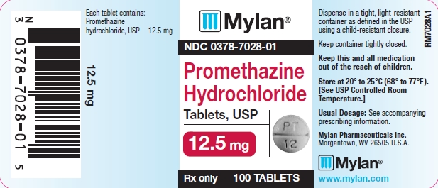 Promethazine Hydrochloride Tablets 12.5 mg Bottle Labels