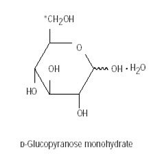 D-Glucopyranose Monohydrate Structural Formula