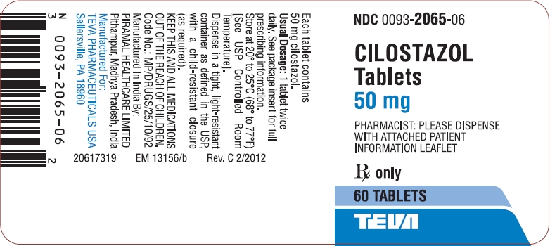 Cilostazol Tablets 50 mg 60s Label