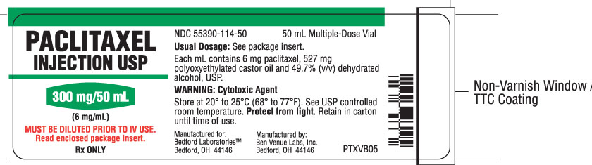 Vial label for Paclitaxel Injection USP 300 mg per 50 mL