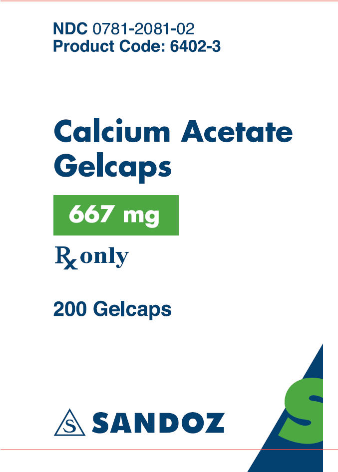 Principal Display Panel - Calcium Acetate - Bottle Label 200 Capsules