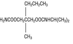 This in an image of the structural formula of carisoprodol.