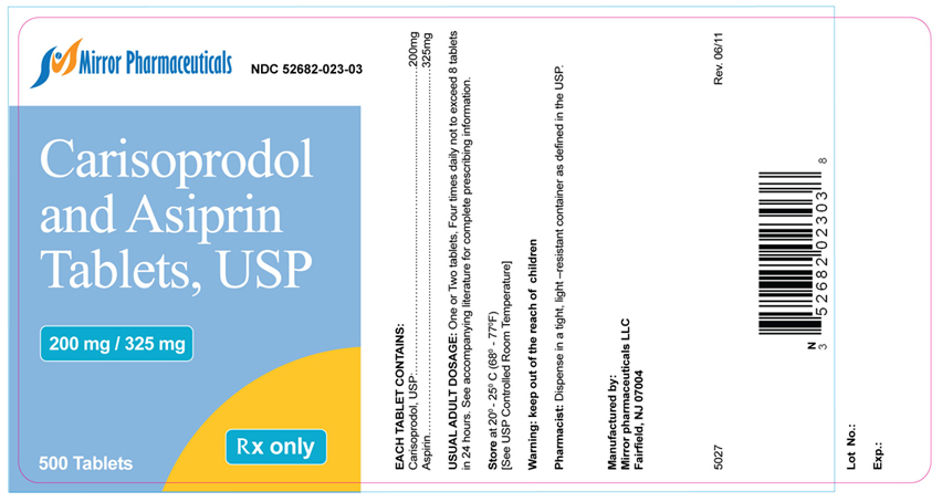 Carisoprodol and Aspirin Tablets, USP - 500ct