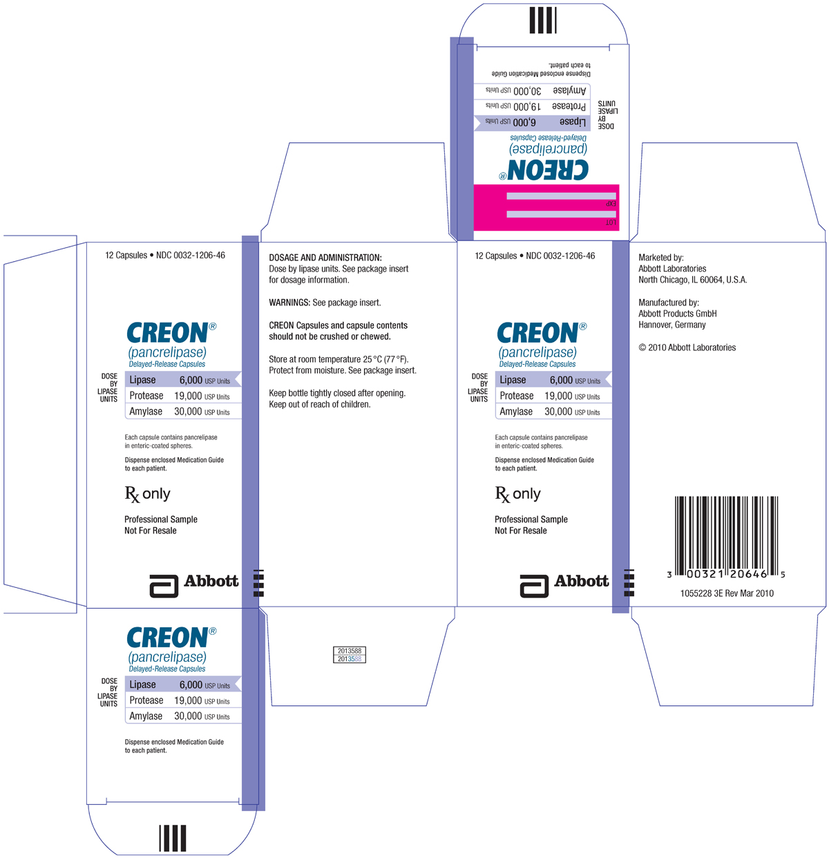 CREON 6000 12 ct bottle physician sample