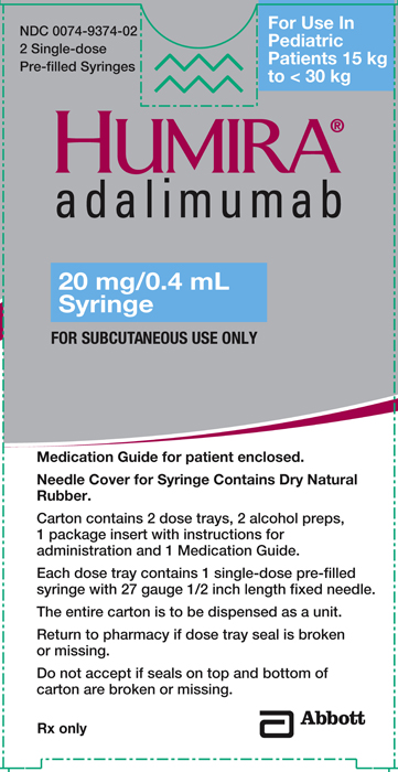 Humira syringe 20 mg/04ml-2ct